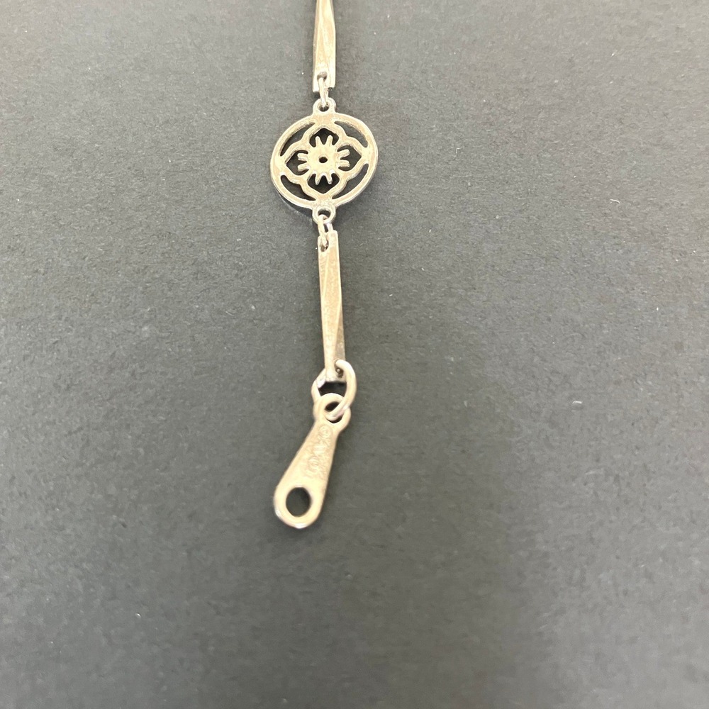 Vintage Avon Flowerlace‎ Bracelet Silver Tone Floral Medallion 6.5" Art Deco - Picture 3 of 5